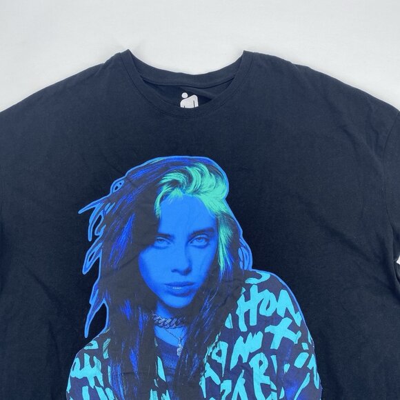 Billie Eilish Concert Press Photo T-shirt Black NO SIZE TAG - Picture 4 of 9